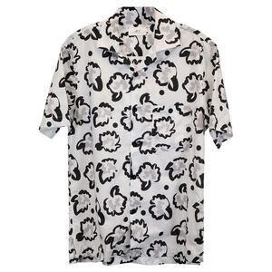 Mr. P. Printed Shirt in White Cotton